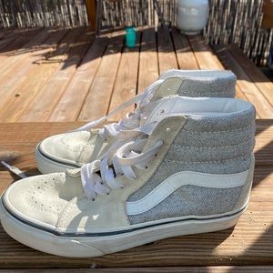 High top vans, cream/gray. Not really my style anymore! Womens 5.5, pre-loved